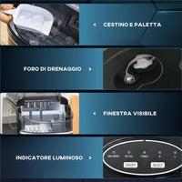 MACCHINA DEL GHIACCIO AUTOPULENTE DA 9 CUBETTI IN 6-12 MINUTI, IN PP E ACCIAIO INOX, 24.2X35.3X33 CM, NERA