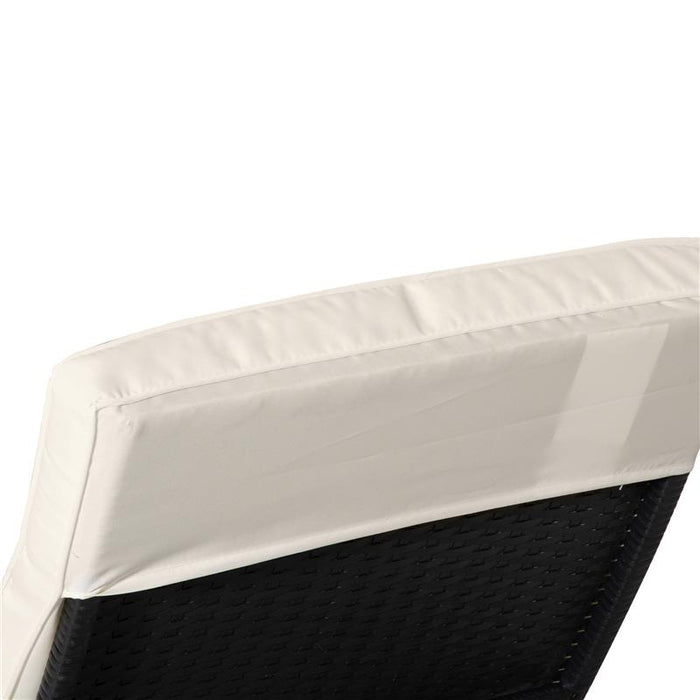 SDRAIO DA GIARDINO IN RATTAN PE CON SCHIENALE REGOLABILE E CUSCINO, 207X70X70CM, NERO