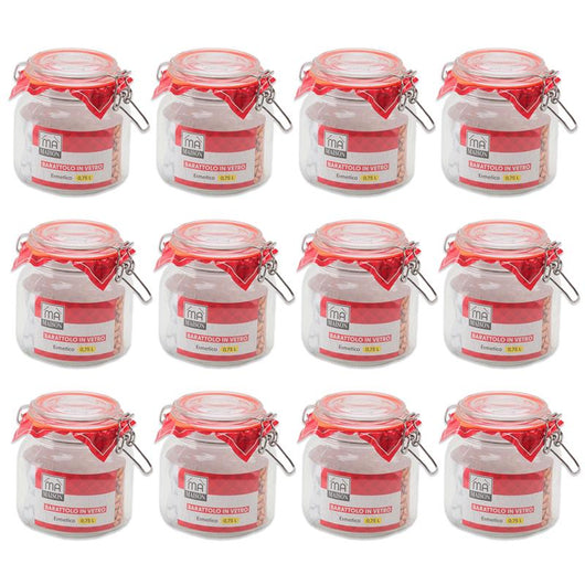 MA MAISON BARATTOLO VASETTO IN VETRO PER CONSERVE DA 0,75 L CON CHIUSURA A LEVA E ANELLO IN GOMMA