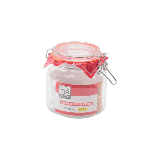 MA MAISON BARATTOLO VASETTO IN VETRO PER CONSERVE DA 0,75 L CON CHIUSURA A LEVA E ANELLO IN GOMMA