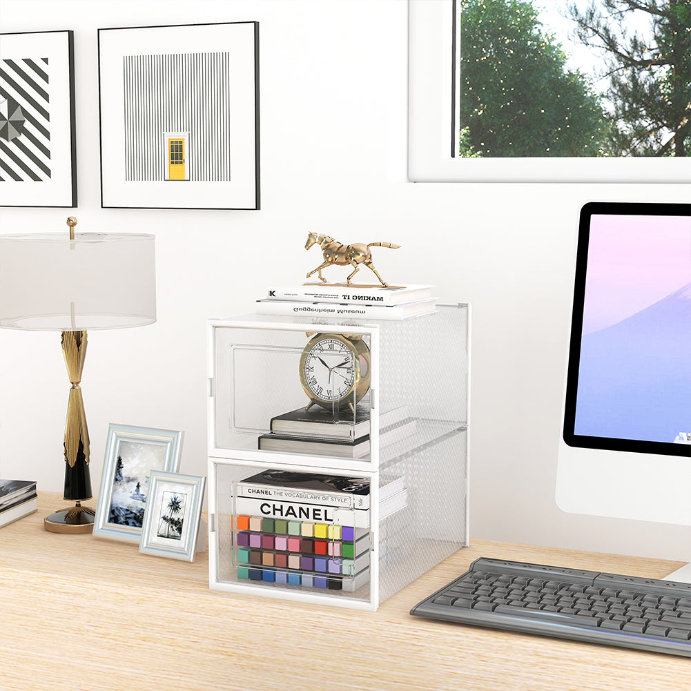 Kit 12 Scatole Portascarpe Impilabili Salvaspazio 35x25x19 cm Ventilate Multiuso