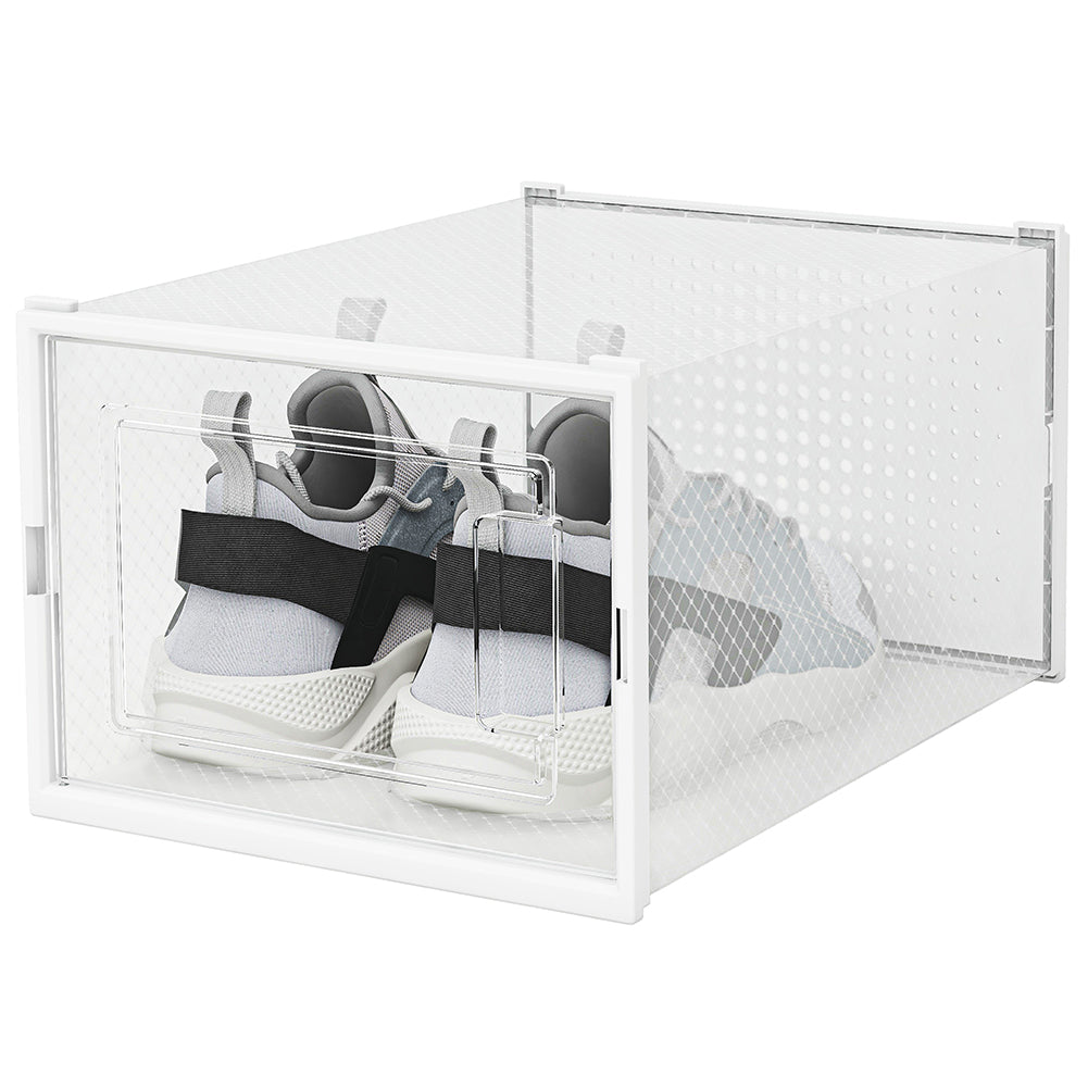 Kit 12 Scatole Portascarpe Impilabili Salvaspazio 35x25x19 cm Ventilate Multiuso