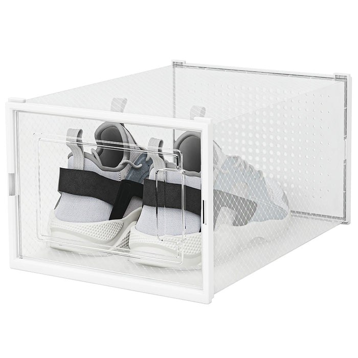 Kit 12 Scatole Portascarpe Impilabili Salvaspazio 35x25x19 cm Ventilate Multiuso