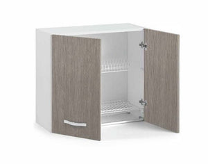 Mobile Scolapiatti 2 Ante Pensile Cucina 80X30X72H FINITURA LARICE GRIGIO