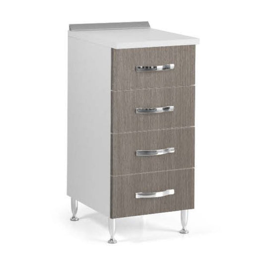 Mobile Cucina Cassettiera 4 Cassetti 40X50X85H TOP BIANCO FINITURA LARICE GRIGIO