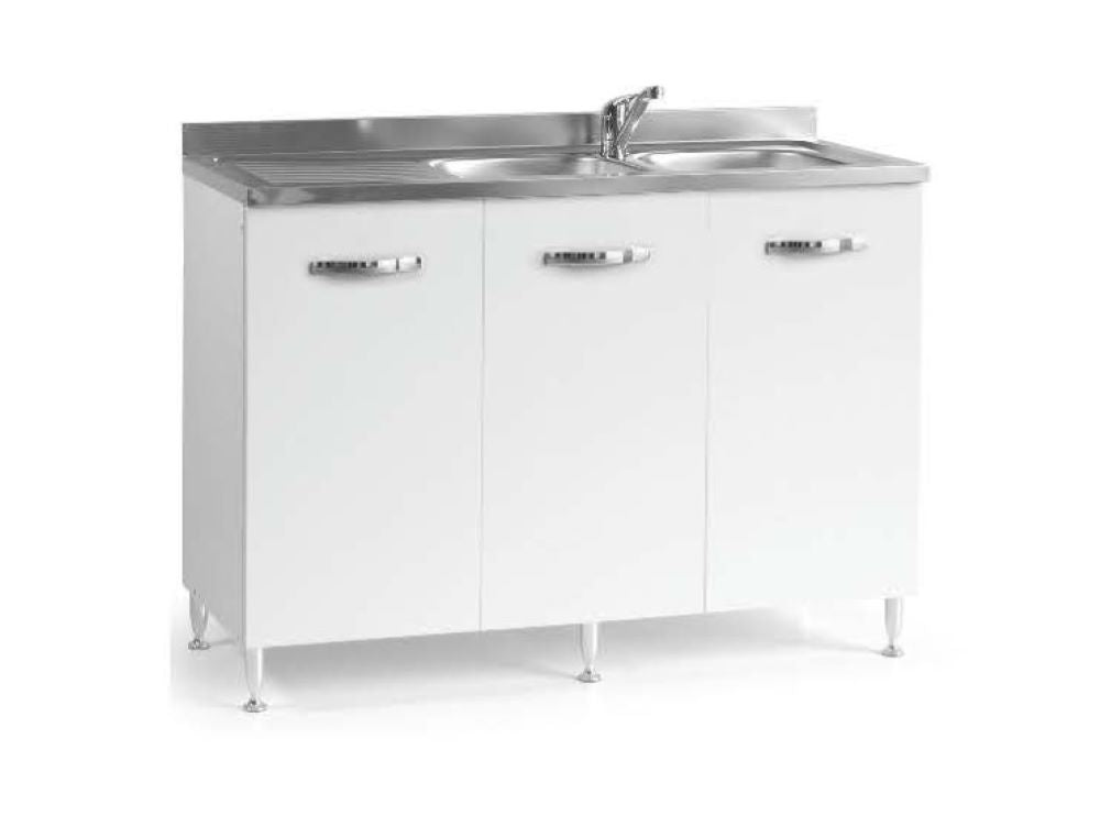 Mobile Cucina Sottolavello 3 Ante 120X50X85H BIANCO LAVABO ESCLUSO