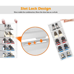 Kit 12 Scatole Portascarpe Impilabili Salvaspazio 35x25x19 cm Ventilate Multiuso