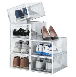 Kit 6 Scatole Portascarpe Impilabili Salvaspazio 35x25x19 cm Ventilate Multiuso