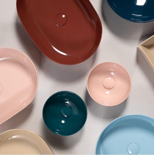 Piletta di scarico universale per lavabo o bidet up&down da 1" & 1/4 con tappo in ceramica - Hatria Colori Hatria Sanitari: Cipria Lucido