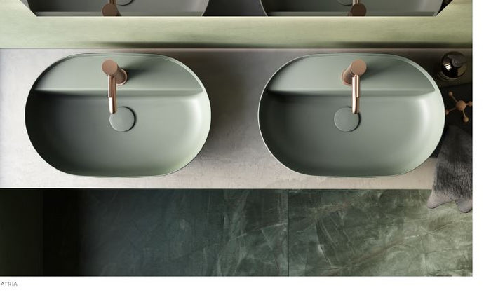 Piletta di scarico universale per lavabo o bidet up&down da 1" & 1/4 con tappo in ceramica - Hatria Colori Hatria Sanitari: Sabbia Opaco