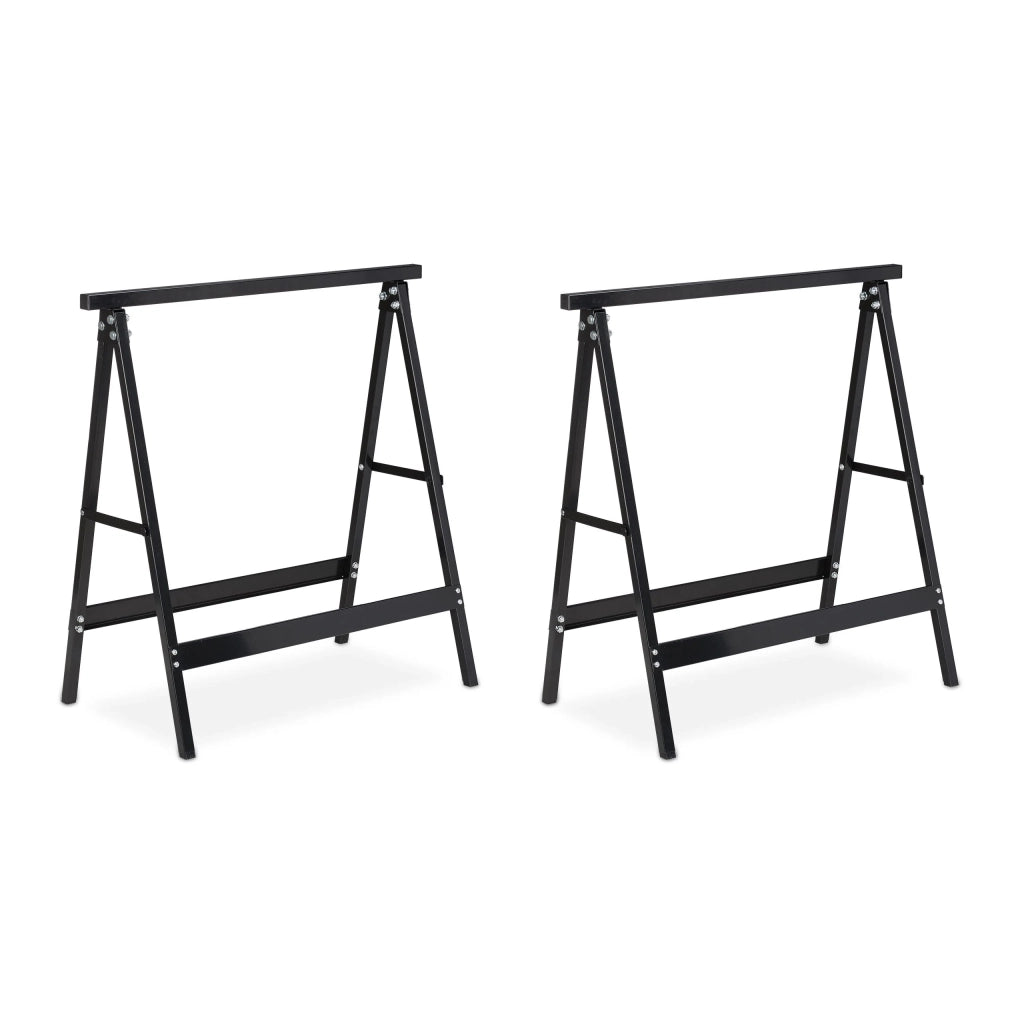Set di due cavalletti in acciaio nero da 100 kg 13_0002897