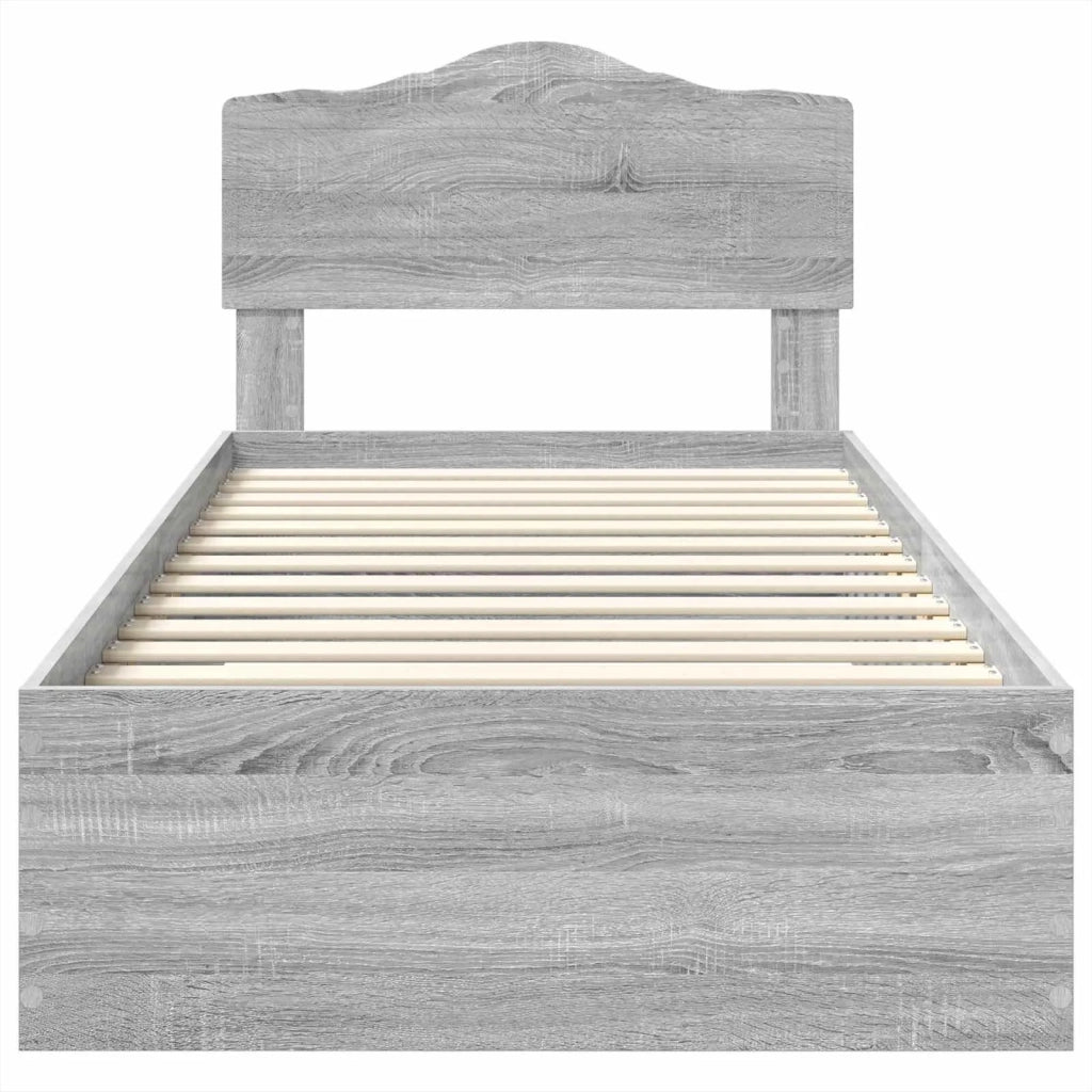 Struttura del letto Grigio Sonoma 90 x 190 cm Legno multistrato