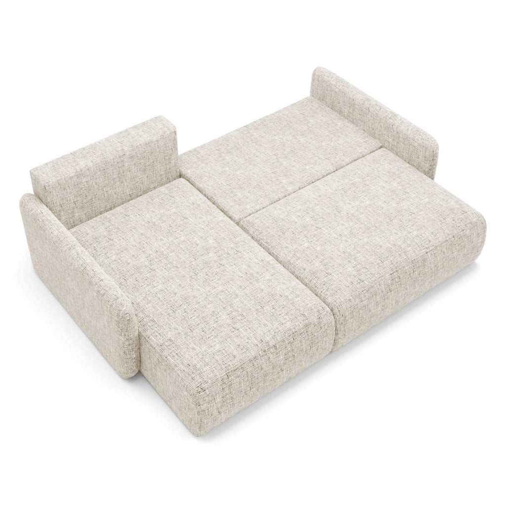 Pagno, Divano Letto con Penisola Contenitore, 207x148 cm Beige Chiaro