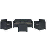 Set Rattan Artemide antracite Divano Tavolo e Poltrone – Arredo Giardino