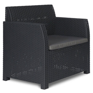 Set Rattan Artemide antracite Divano Tavolo e Poltrone – Arredo Giardino