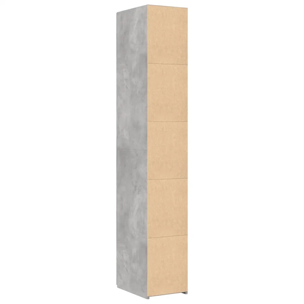 Credenza Grigio Cemento 30x42,5x185 cm in Legno Ingegnerizzato