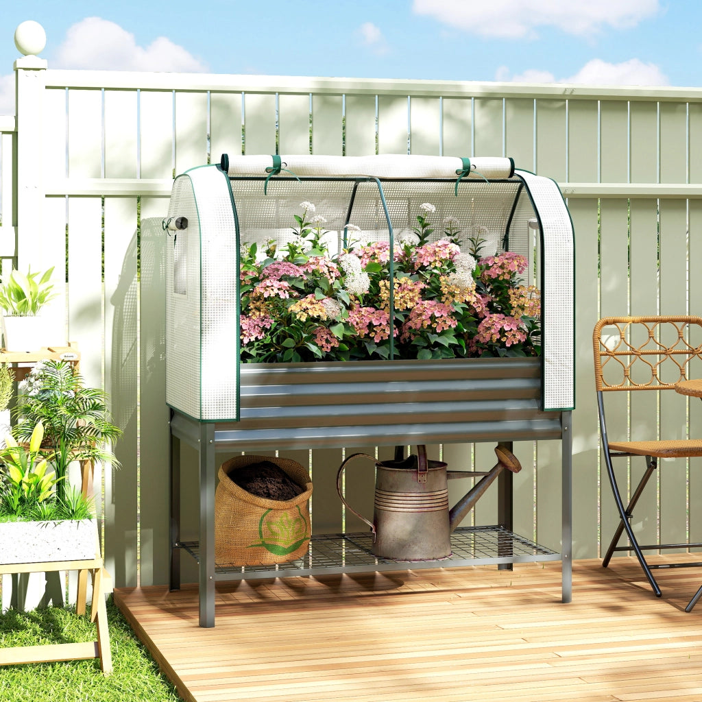 Letto da Giardino rialzato con serra in metallo ¨C zephmum ¨C 120x55x140cm