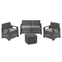 Set Rattan Bellagio antracite Divano Tavolo e Poltrone – Arredo Giardino