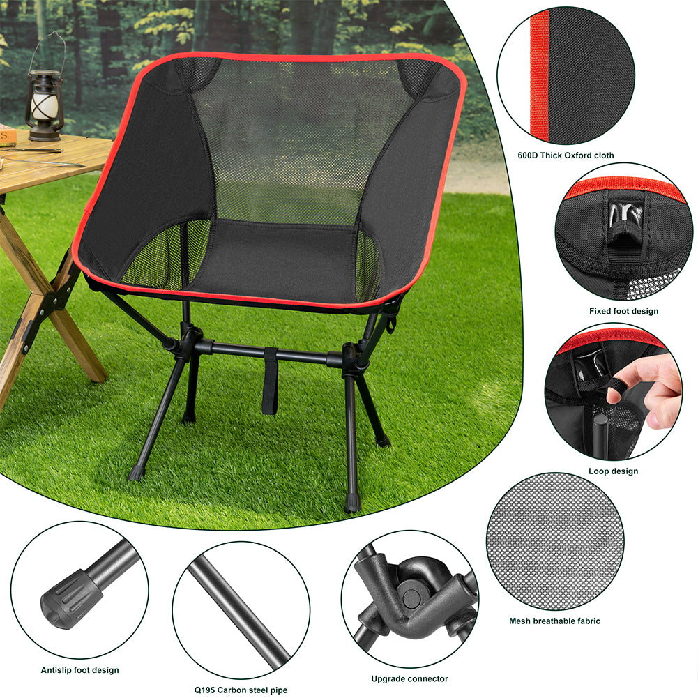 Sedia Campeggio Pieghevole Sgabello da Campeggio Portatile Escursioni Leggera