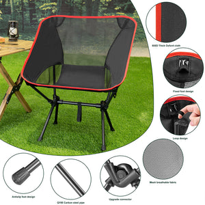 Sedia Campeggio Pieghevole Sgabello da Campeggio Portatile Escursioni Leggera