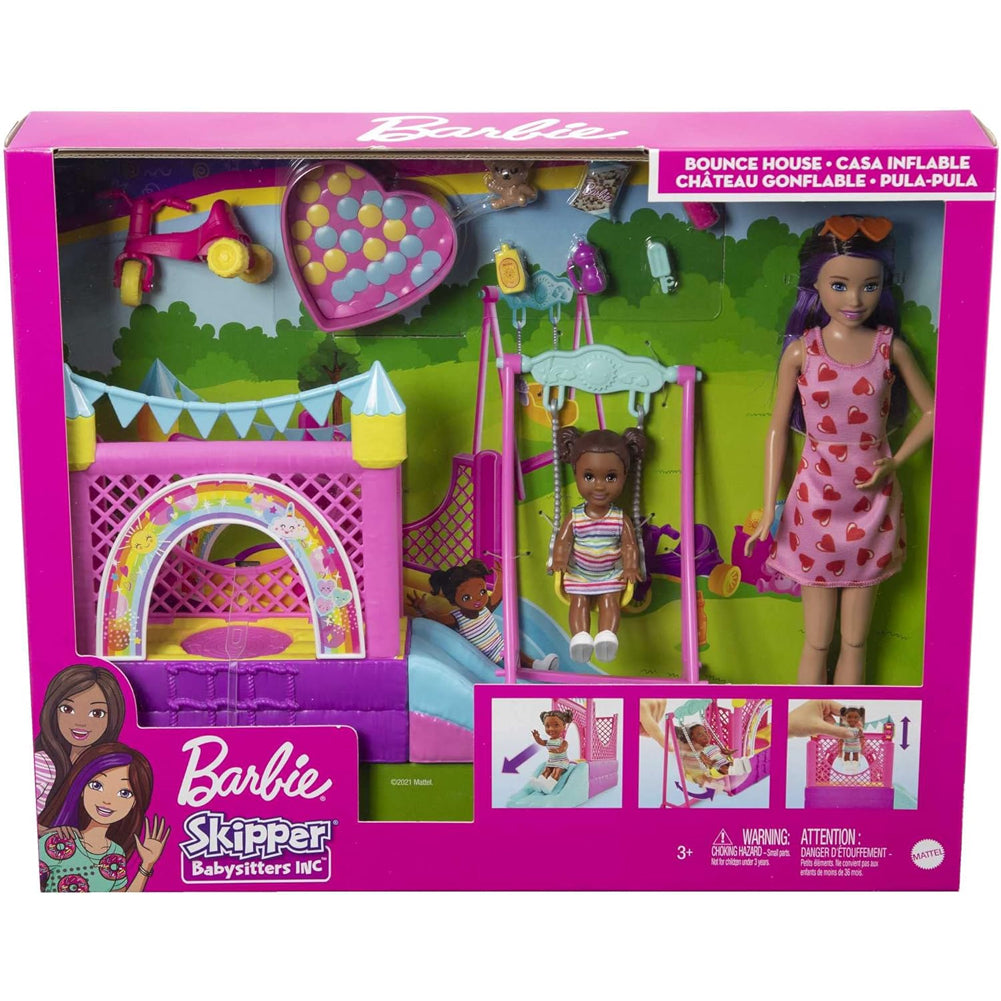 Barbie Skipper Babysitter Playset Casetta Gonfiabile con Bambola Idea Regalo