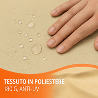 Ombrellone Doppio da Giardino 3x1.5 Metri Apertura a Manovella e Copertura Beige