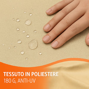 Ombrellone Doppio da Giardino 3x1.5 Metri Apertura a Manovella e Copertura Beige