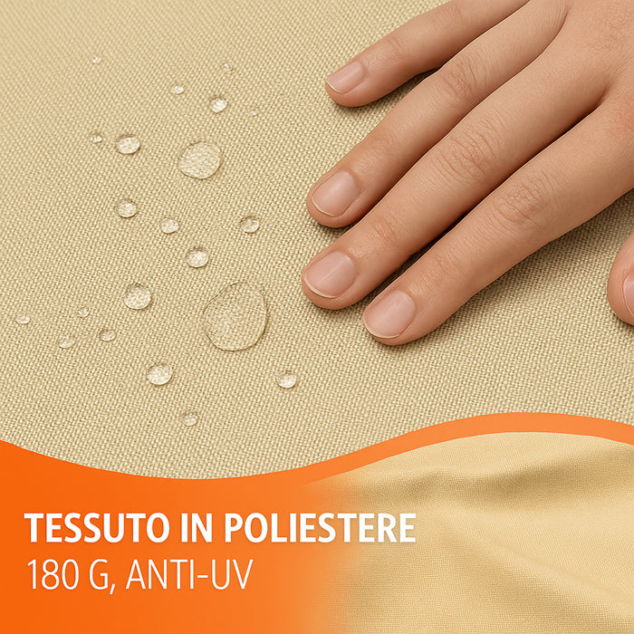 Ombrellone Doppio da Giardino 3x1.5 Metri Apertura a Manovella e Copertura Beige