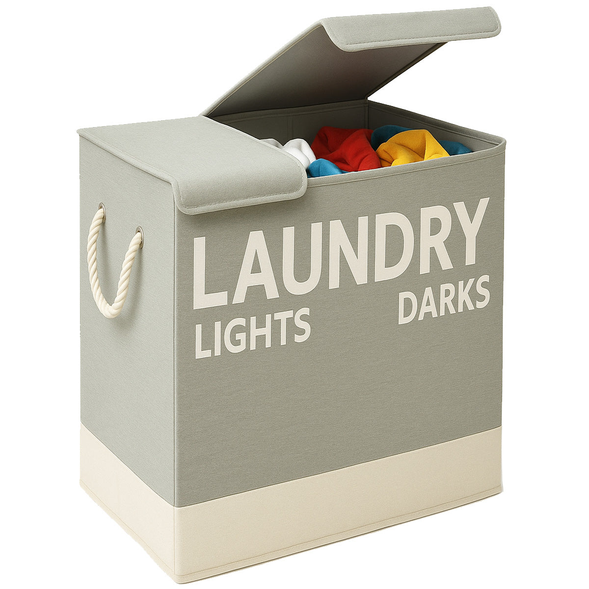 Cesto Portabiancheria Sporca Doppio Sacco Porta Biancheria Bucato con Maniglie