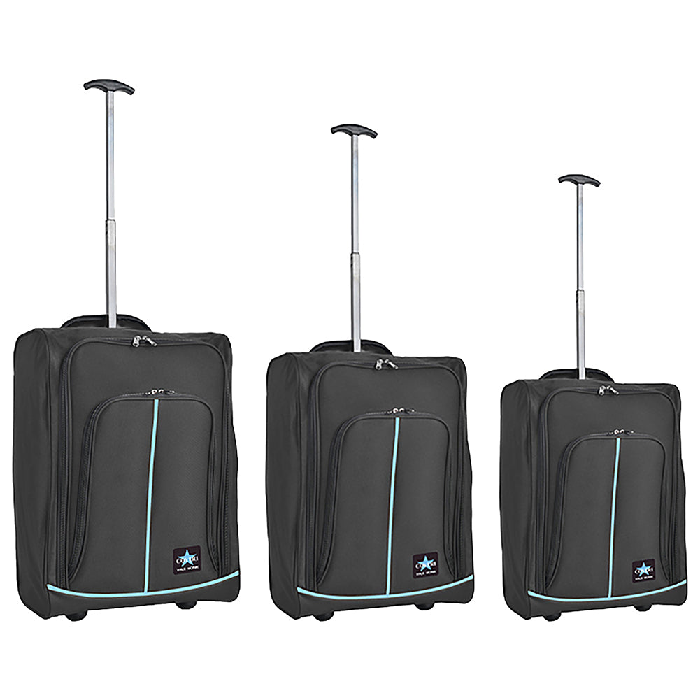 Set 3 Valigie Morbide Trolley da Viaggio Bagaglio a Mano con Ruote h50-55-60 cm