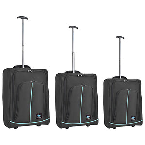 Set 3 Valigie Morbide Trolley da Viaggio Bagaglio a Mano con Ruote h50-55-60 cm