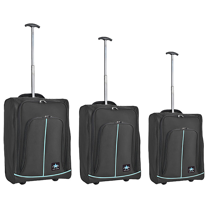 Set 3 Valigie Morbide Trolley da Viaggio Bagaglio a Mano con Ruote h50-55-60 cm