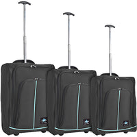 Set 3 Valigie Morbide Trolley da Viaggio Bagaglio a Mano con Ruote h50-55-60 cm