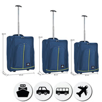 Set 3 Valigie Morbide Trolley da Viaggio Bagaglio a Mano con Ruote h50-55-60 cm