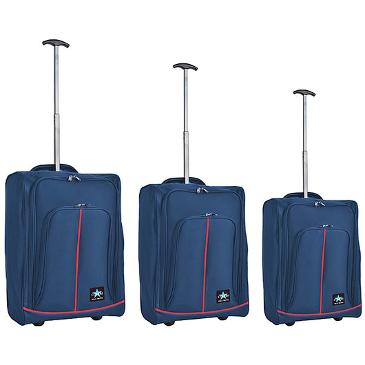 Set 3 Valigie Morbide Trolley da Viaggio Bagaglio a Mano con Ruote h50-55-60 cm