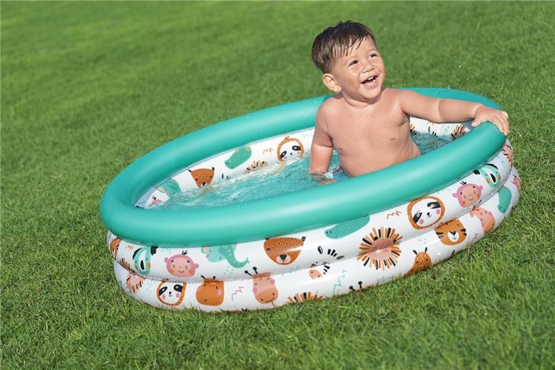 BESTWAY PISCINETTA AMICI SAFARI CON 1 TOPPA DI RIPARAZIONE PER BAMBINI DAI 2 ANNI + 102XH25 CM