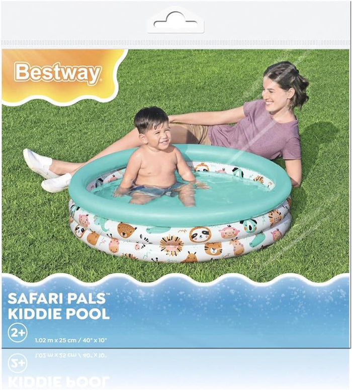 BESTWAY PISCINETTA AMICI SAFARI CON 1 TOPPA DI RIPARAZIONE PER BAMBINI DAI 2 ANNI + 102XH25 CM