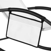 Sedia Sdraio a Dondolo Gravita Zero Lettino Prendisole Giardino Textilene Bianco