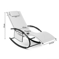 Sedia Sdraio a Dondolo Gravita Zero Lettino Prendisole Giardino Textilene Bianco