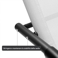 Sedia Sdraio a Dondolo Gravita Zero Lettino Prendisole Giardino Textilene Bianco