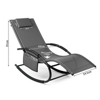 Sedia Sdraio a Dondolo Gravita Zero Lettino Prendisole Giardino Textilene Grigio