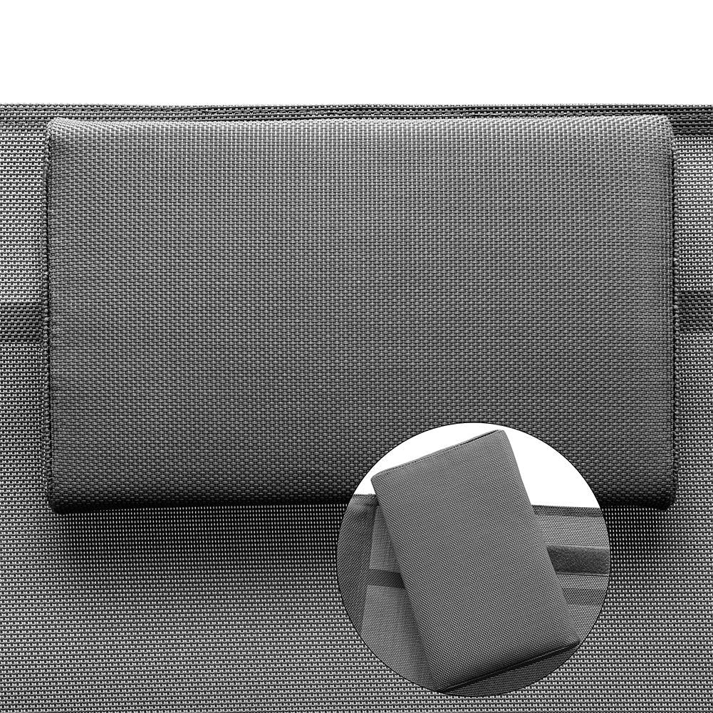 Sedia Sdraio a Dondolo Gravita Zero Lettino Prendisole Giardino Textilene Grigio