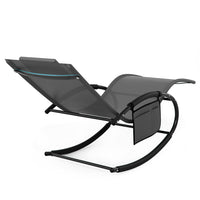 Sedia Sdraio a Dondolo Gravita Zero Lettino Prendisole Giardino Textilene Grigio