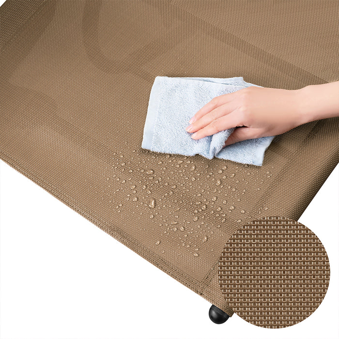 Sedia Sdraio a Dondolo Gravita Zero Lettino Prendisole Giardino Textilene Marrone