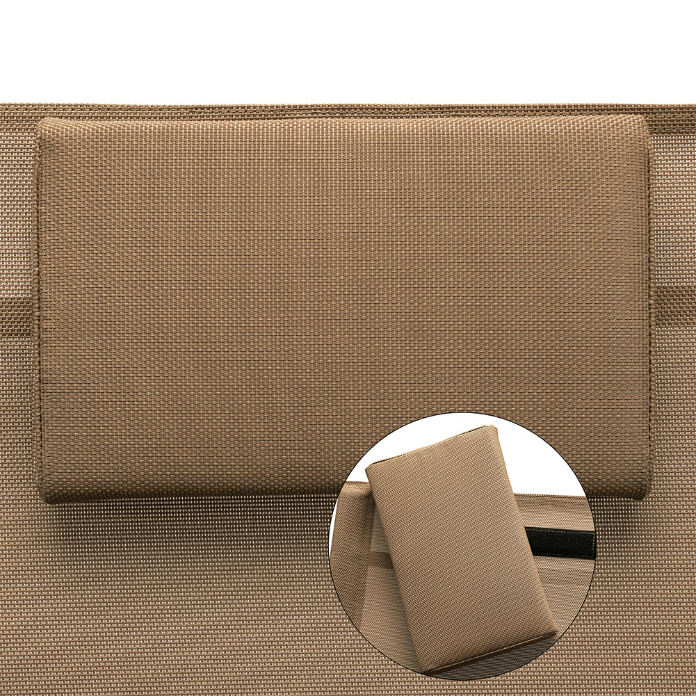 Sedia Sdraio a Dondolo Gravita Zero Lettino Prendisole Giardino Textilene Marrone