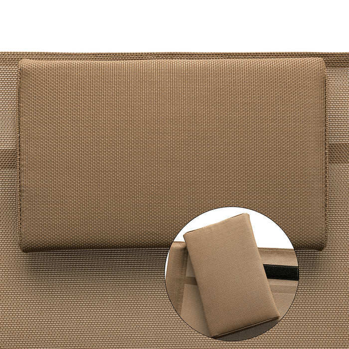 Sedia Sdraio a Dondolo Gravita Zero Lettino Prendisole Giardino Textilene Marrone