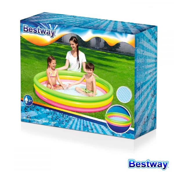 BESTWAY PISCINA GONFIABILE PER BAMBINI CON VALVOLE DI SICUREZZA TOPPA DI RIPARAZIONE INCLUSA 152 X 30 CM