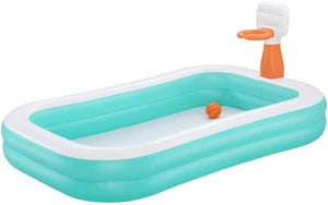 BESTWAY PISCINA BASKETBALL CON PALLA E 1 TOPPA DI RIPARAZIONE PER BAMBINI DAI 3 ANNI + 251X168X102 CM