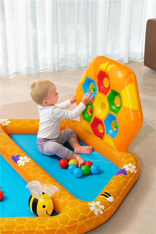BESTWAY PISCINA ALVEARE  CON 2 API E 20 PALLINE PER BAMBINI DAI 12 MESI + 127X119X61 CM