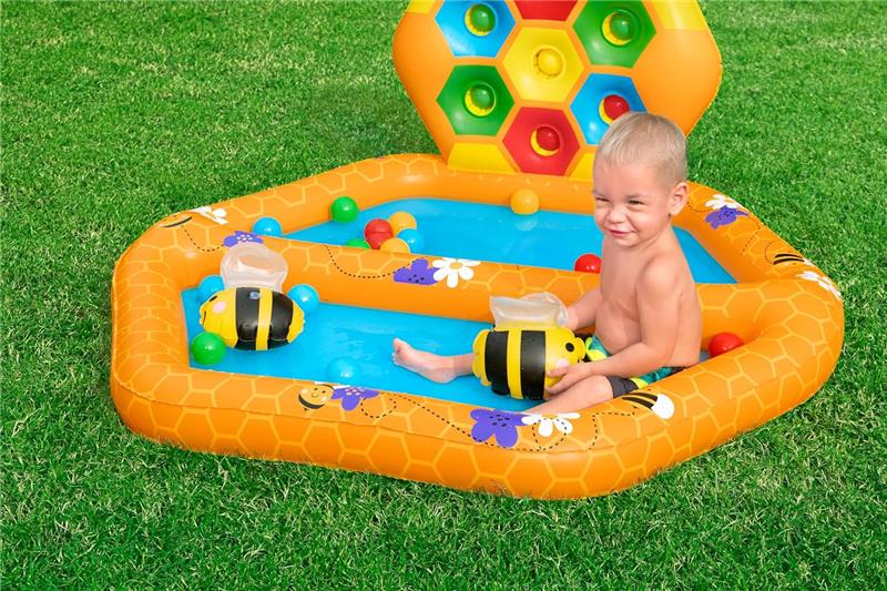 BESTWAY PISCINA ALVEARE  CON 2 API E 20 PALLINE PER BAMBINI DAI 12 MESI + 127X119X61 CM